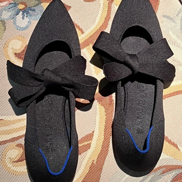 ROTHY'S RETIRED Black Pointed Toe Mary Jane Flats Size 9.5 - Picture 2 of 10